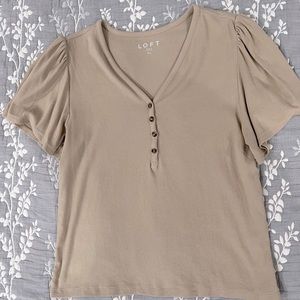 Top, brand: LOFT, size XL, color: nude/ beige, shirt sleeves.